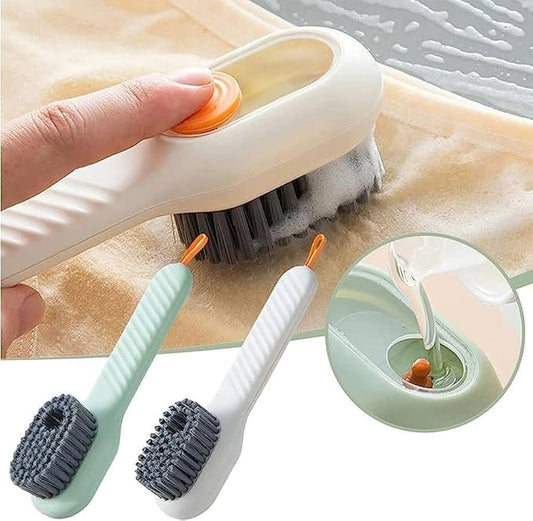 Cleaning Tools Multifunctional Liquid Shoe Brush with Liquid Box, Adding Liquid Filled Brush with Soap Dispenser Press Type