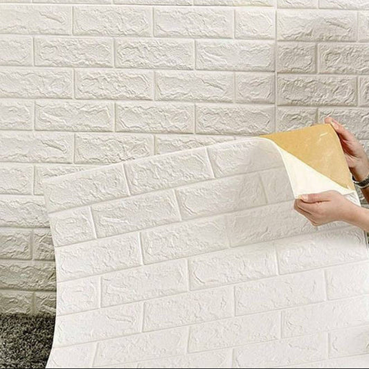 3D Brick Wall Stickers Self Adhesive Wallpaper Sheets Brick Wallpaper Waterproof PE Foam Panel 70x77cmv