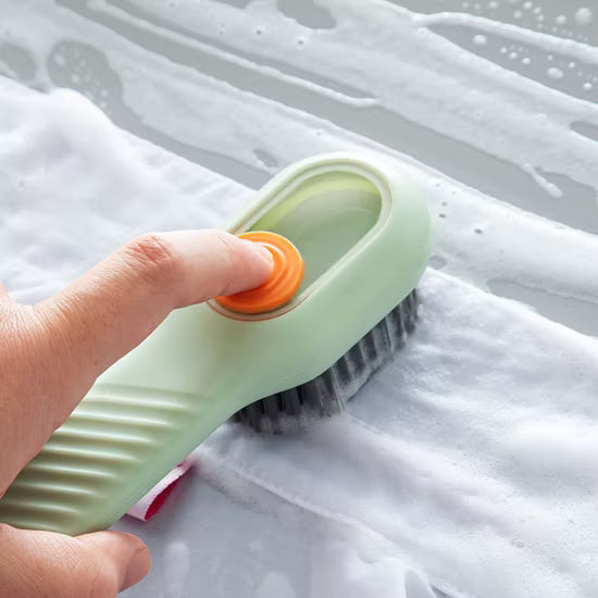 Cleaning Tools Multifunctional Liquid Shoe Brush with Liquid Box, Adding Liquid Filled Brush with Soap Dispenser Press Type
