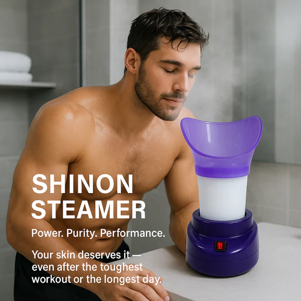 2-in-1 Shinon Steam Facial Steamer & Inhaler for Blocked Nose .Portable Home Facial Sauna Machine for Glowing Skin, Deep Cleansing & Blackhead Removal