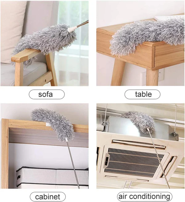 Microfiber Feather Duster Extendable Cobweb Duster with 100 CM Extra Long Pole