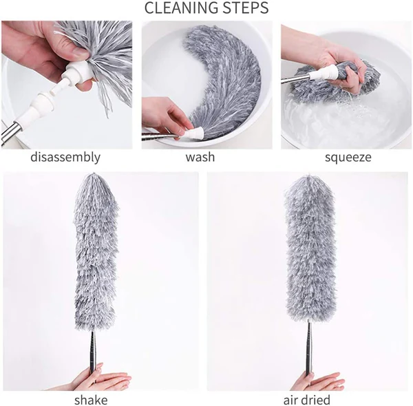 Microfiber Feather Duster Extendable Cobweb Duster with 100 CM Extra Long Pole