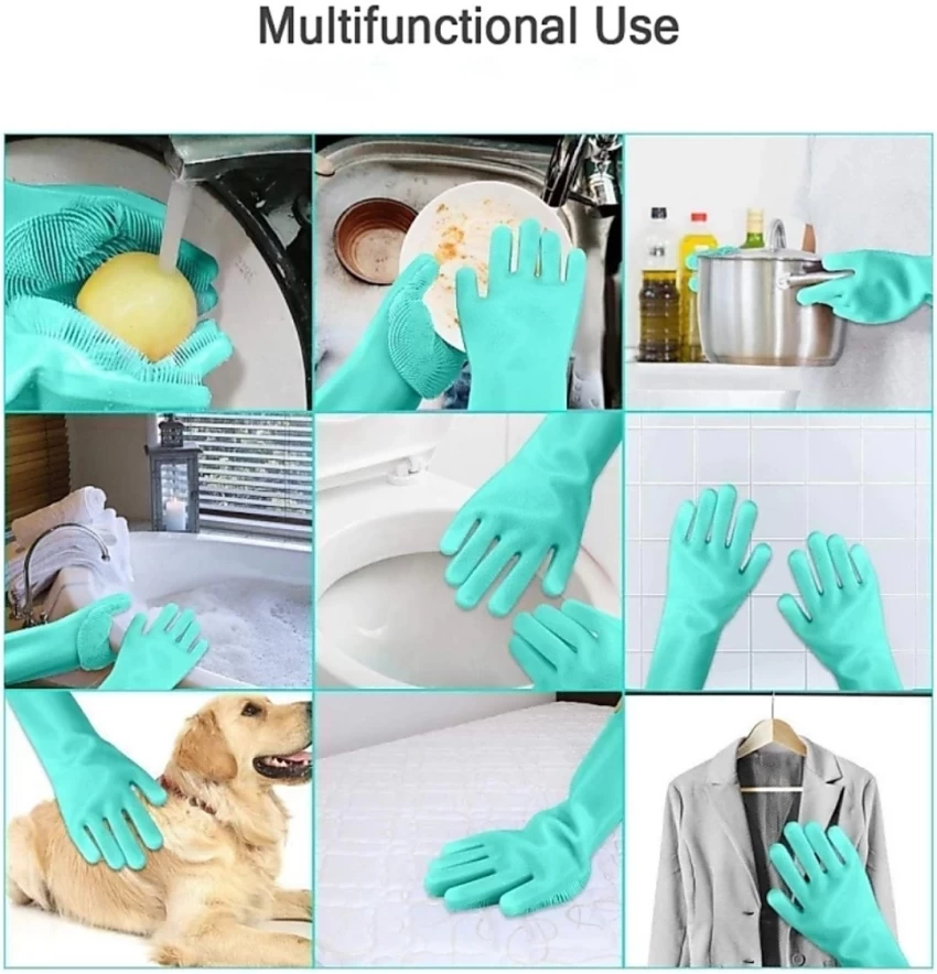 Silicone Dishwashing Gloves Magic Reusable Glove 1 pair