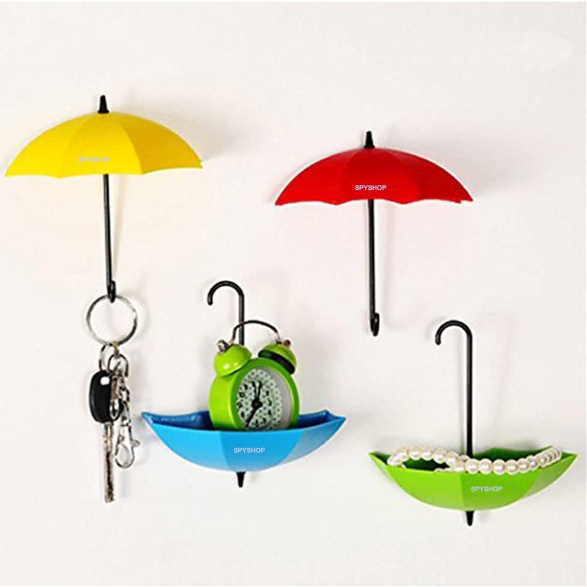 3Pcs/set Creative Umbrella Shape Hook Colorful Key Hanger Holder home Bedroom Wall decoration Accessories