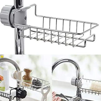 Stainless Steel Kitchen Sponge Holder Soap Dishwashing Liquid Drainer Rack Faucet Storage Rack Drain Basket For Bathroom Sink