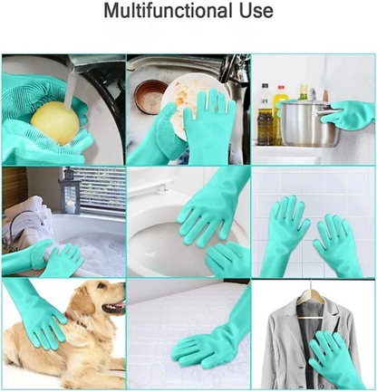 Silicone Dishwashing Gloves Magic Reusable Glove 1 pair