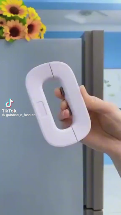 Child Safety Fridge Lock | Self-Adhesive Refrigerator Door Lock for Kids | Baby Proof Freezer, Cupboard, Wardrobe & Cabinet Lock