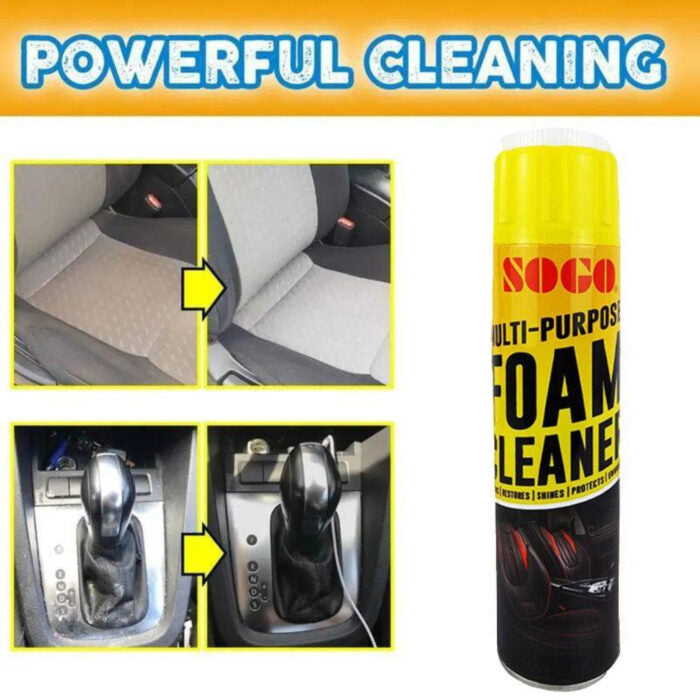 Sogo Multi-Purpose Car Interior Polish Shining Spray Foam Cleaner Shiner Like Fabric, Carpet, Leather, etc  - 525 ML