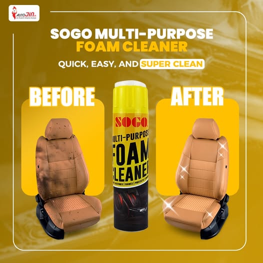 Sogo Multi-Purpose Car Interior Polish Shining Spray Foam Cleaner Shiner Like Fabric, Carpet, Leather, etc  - 525 ML